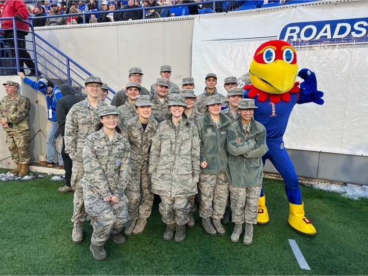 JROTC cadets and the Jayhawks decided to join the picture