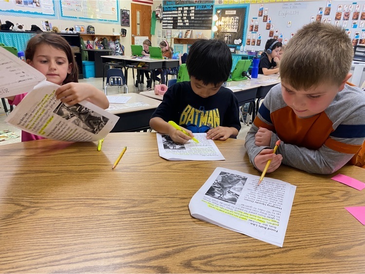 Ms. Ashley’s class has been practicing highlighting answers in stories. We read each question and go back and highlight the answer in the story. The kids are doing great! 