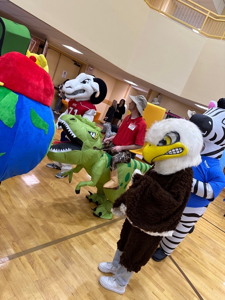 mascots at the chamber showcase