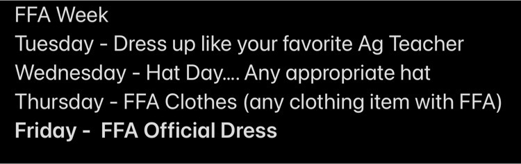 FFA Dress Up Days