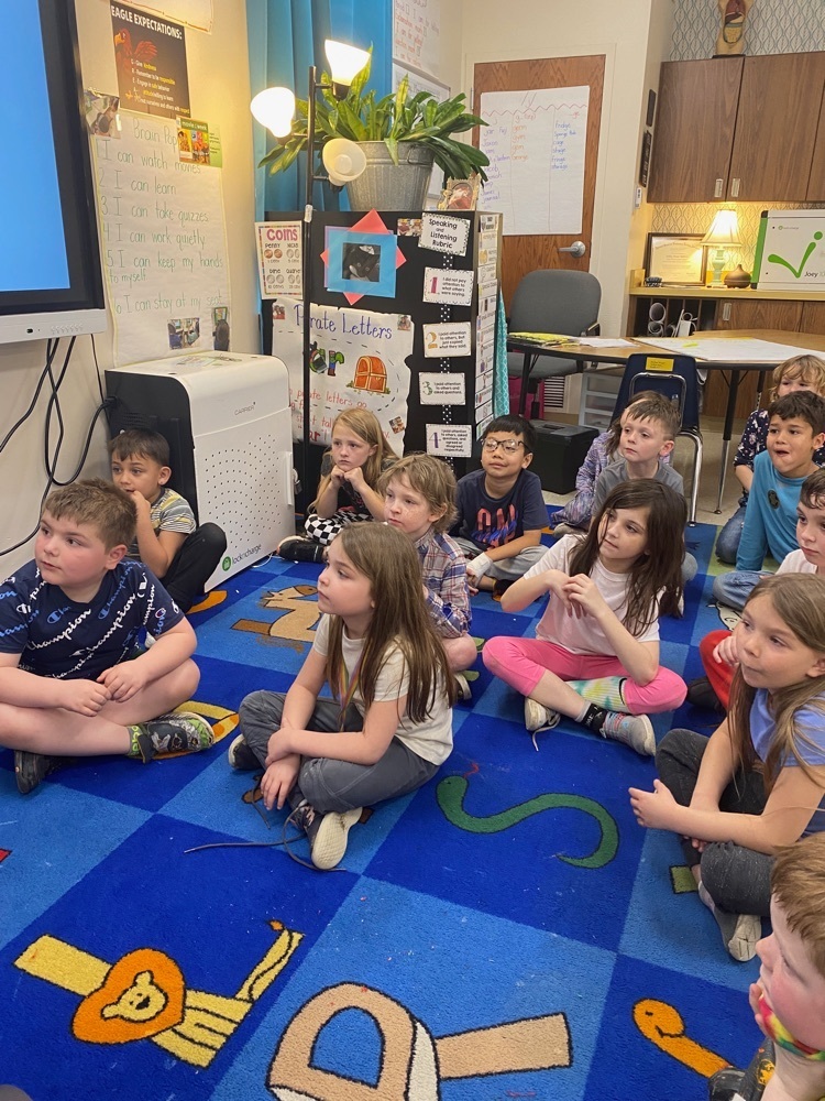 Ms. Ashley’s class got to hear a story by our very own author: Sawyer! He read “Fuzzdoll and Larry” to us. He wrote and illustrated this story with his family. The class loved it! 